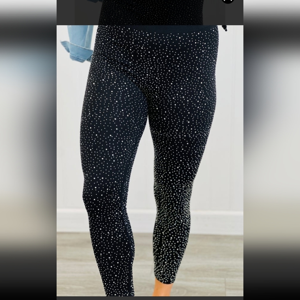 Black Rhinestone Leggings